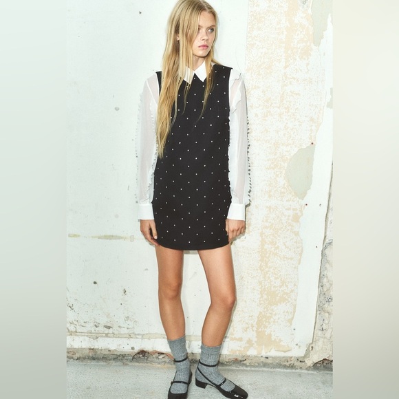 Rhinestone Embellished Mini Dress - Picture 1 of 16